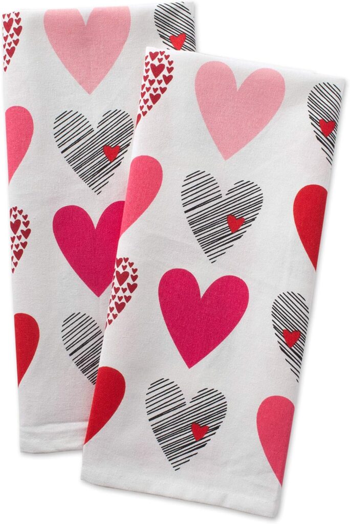 Valentines Day kitchen towels