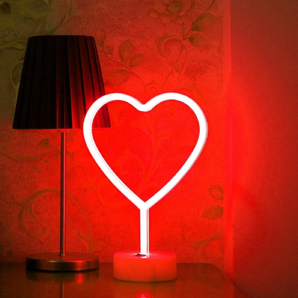 heart neon sign for Valentines Day