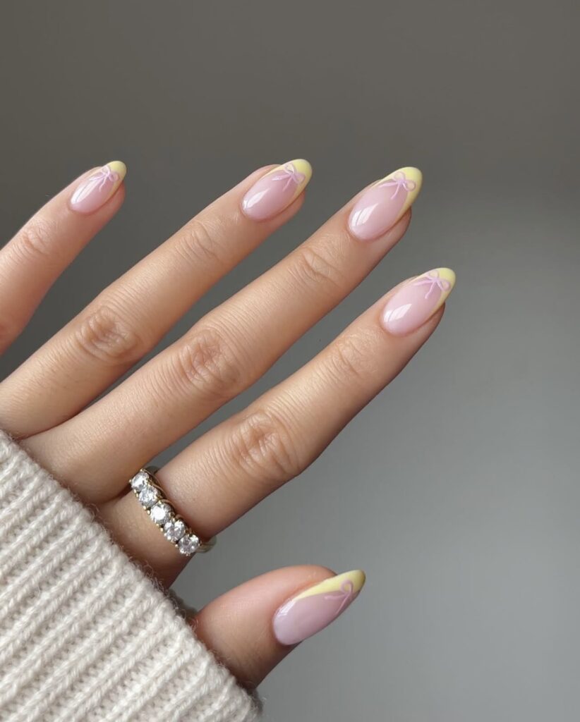 pastel yellow nail designs