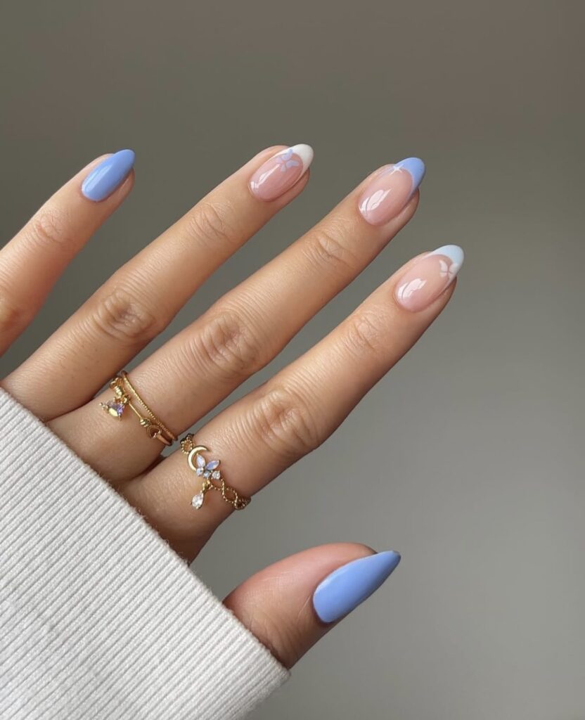 pastel blue nail designs