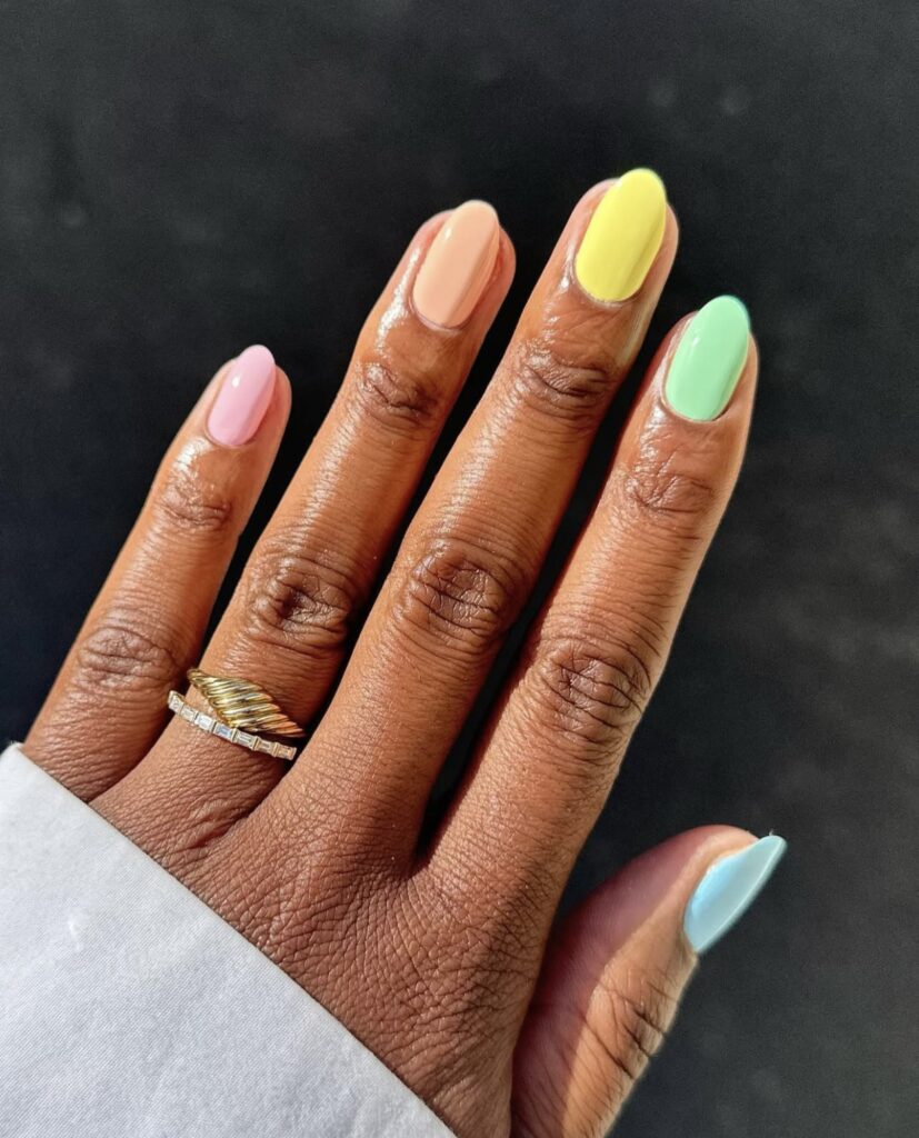 pastel coloured nail designs