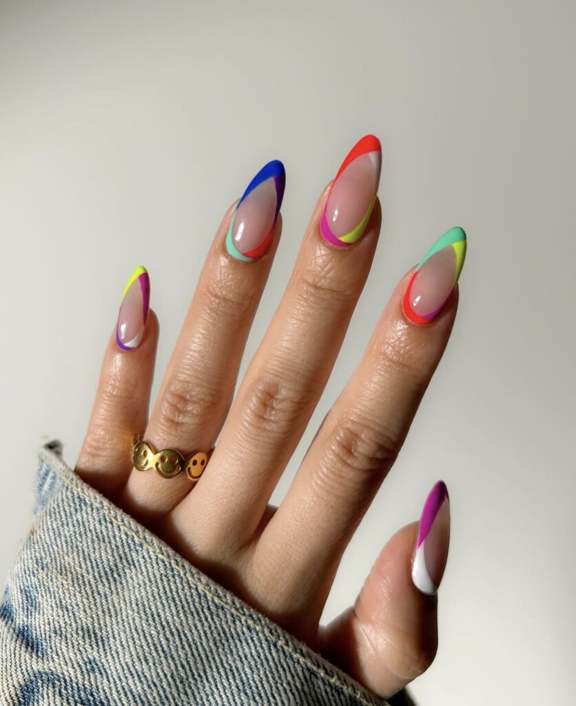 bright summer nails short