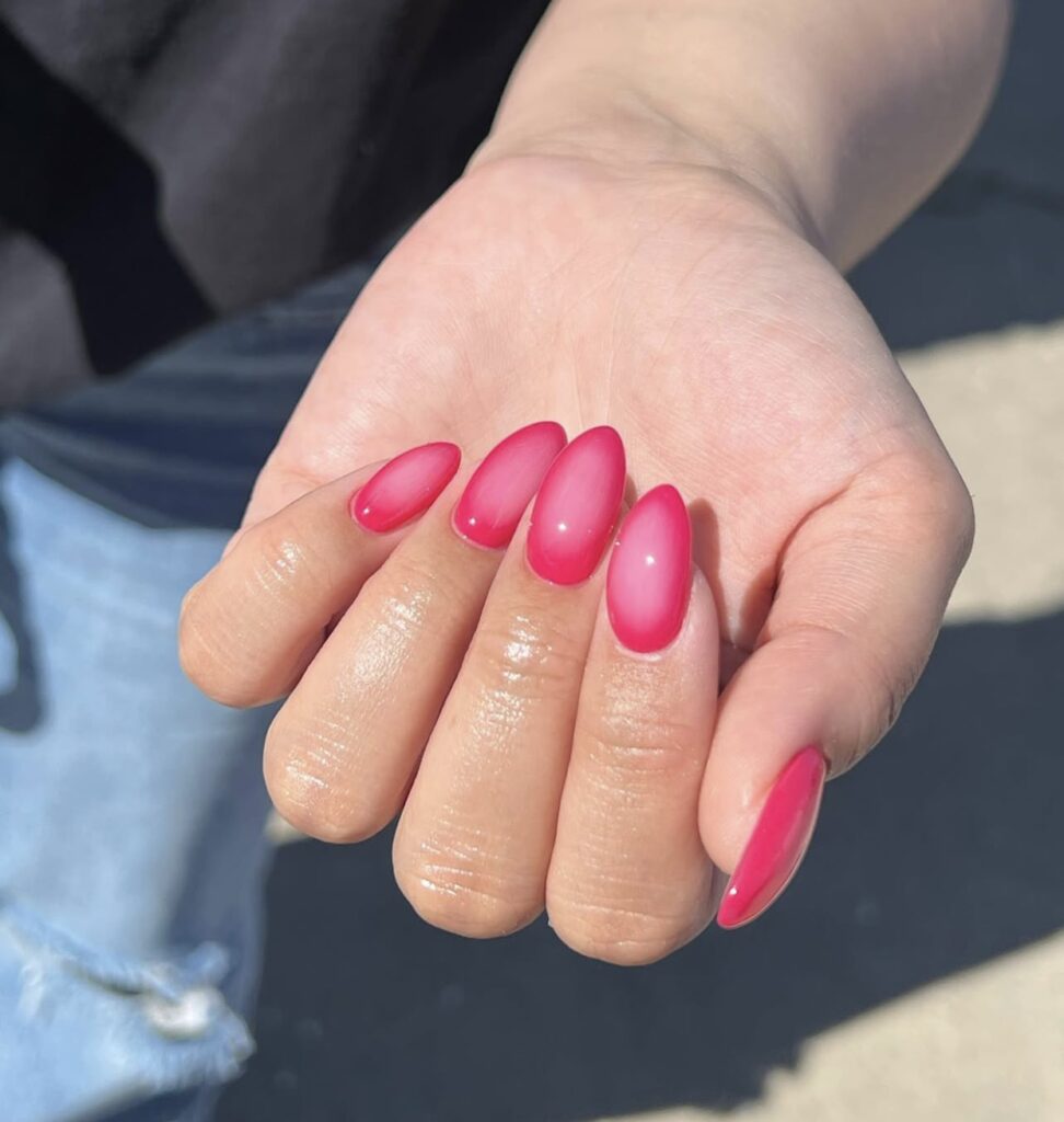 pink aura nails