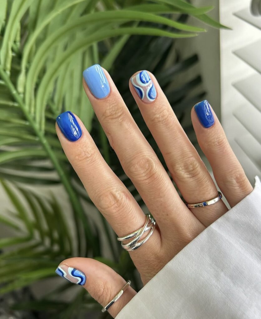 blue summer nails