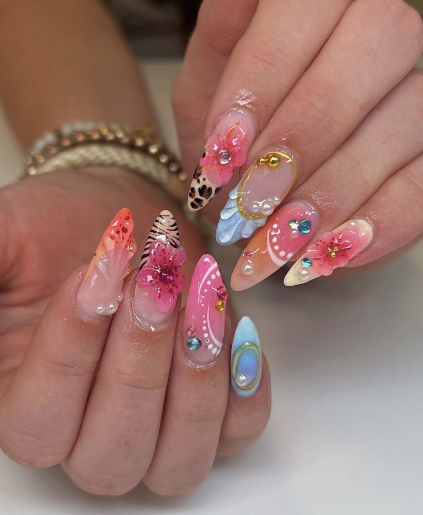 colorful summer nails