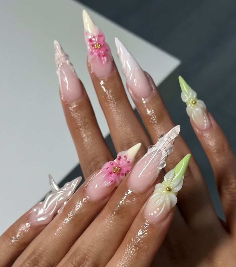 tropical vacation nails