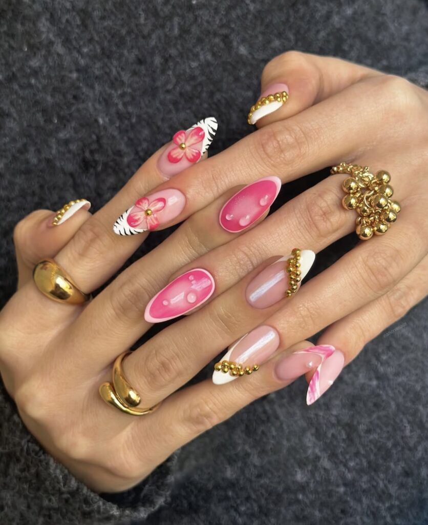 tropical vacation nails