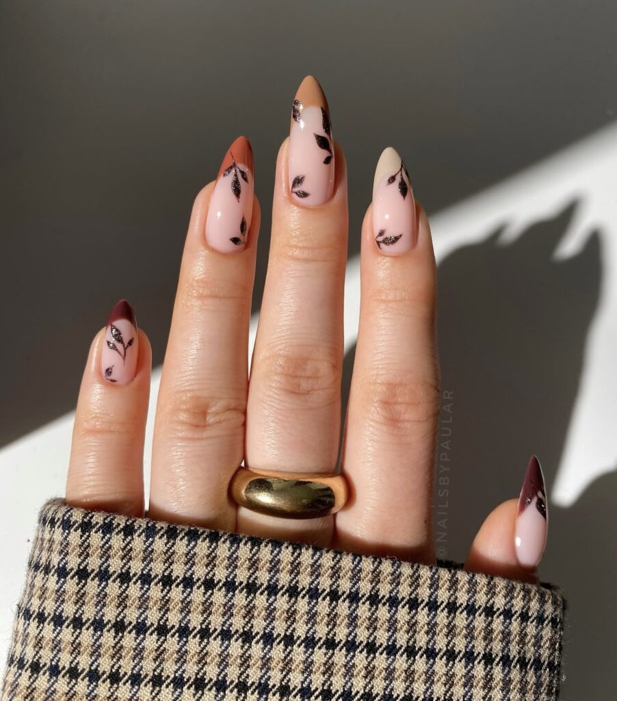 thanksgiving nails french tip