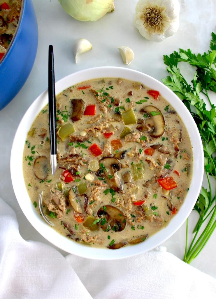Philly Cheesesteak Soup