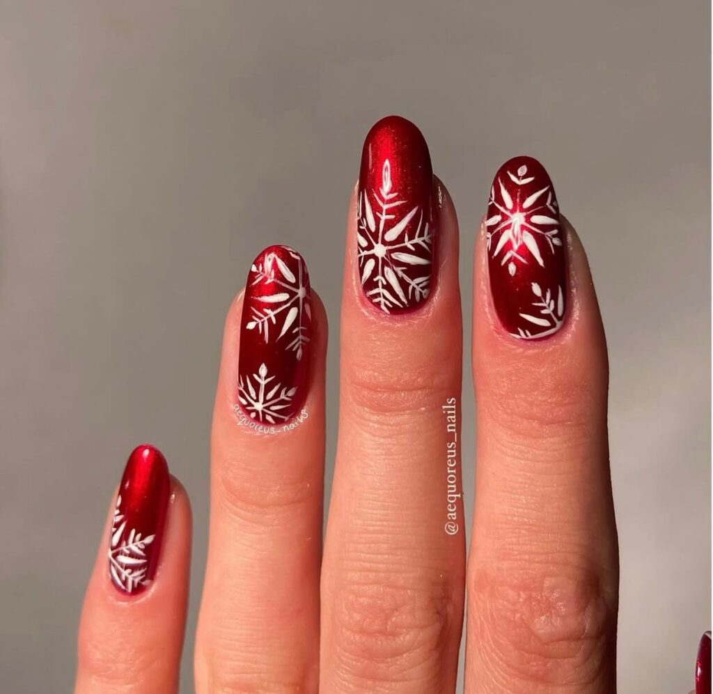 red christmas nails designs