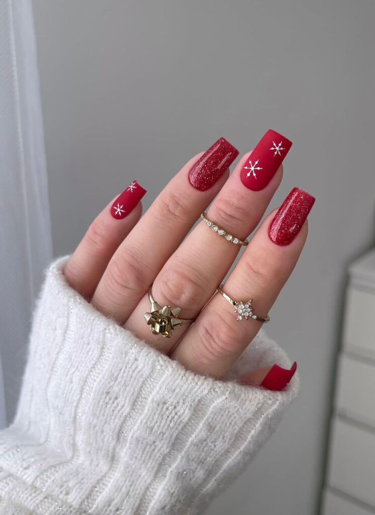 sparkly red christmas nails
