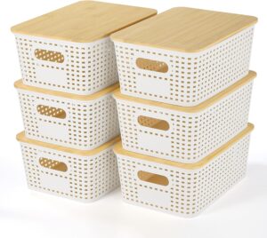 bamboo lid storage bins