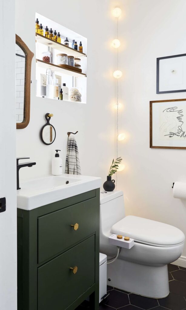 bathroom window organization hack