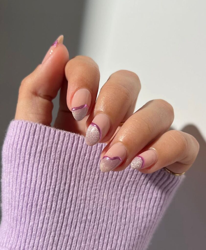 glitter cute new years nails