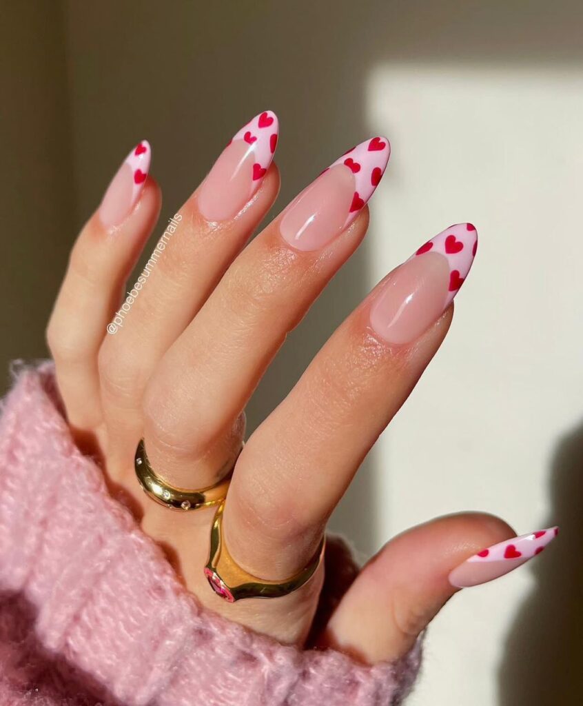 classy february nails