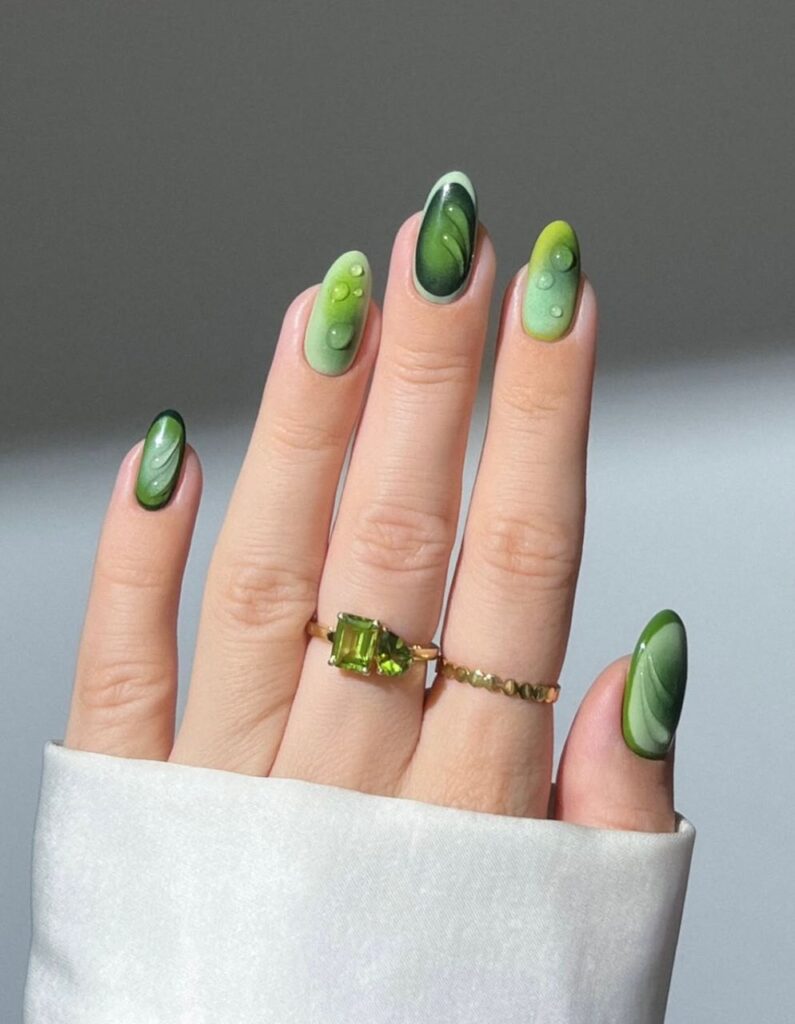 classy st patricks day nails