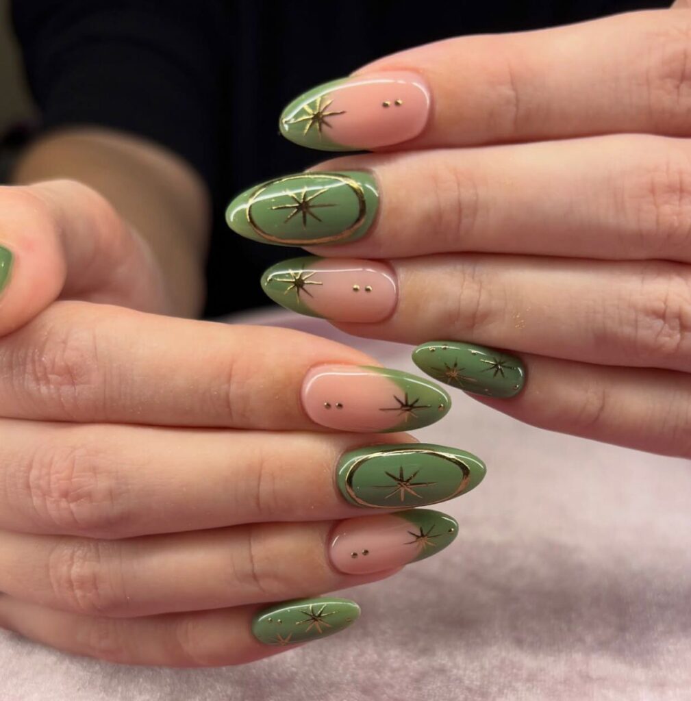 st patrick's day almond nails