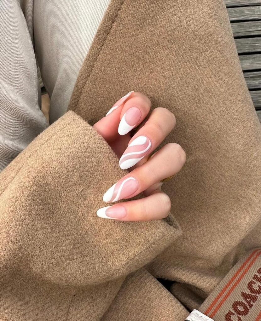 white graduation nails