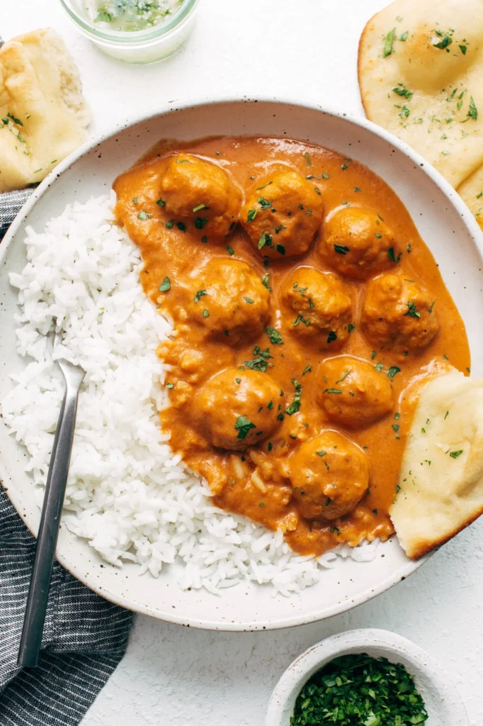 butter chicken meatballs easy dinner