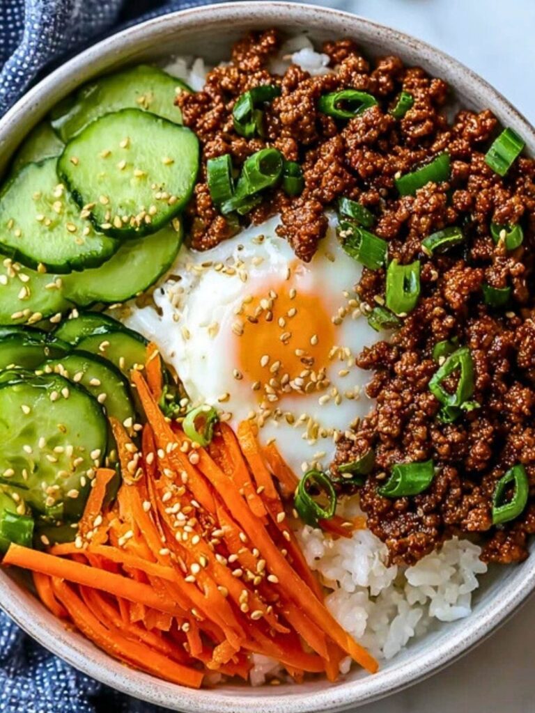 quick and easy korean ground beef bowl