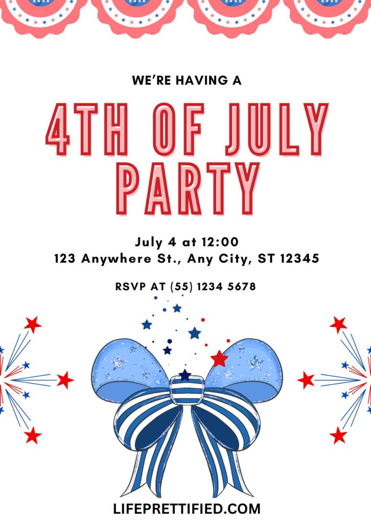4th of july party invite