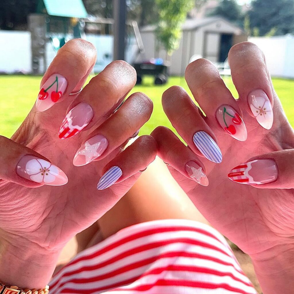 classy 4th of july nails