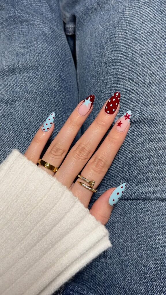 classy fourth of july nails