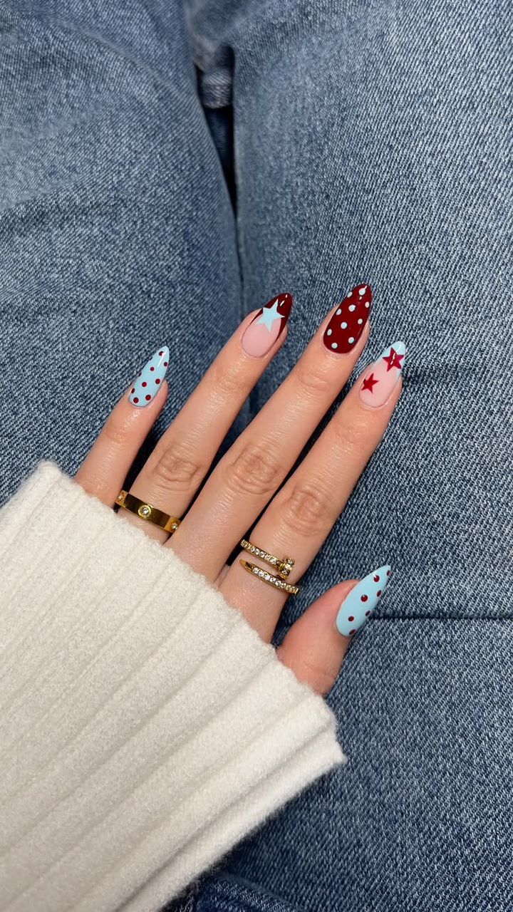classy fourth of july nails