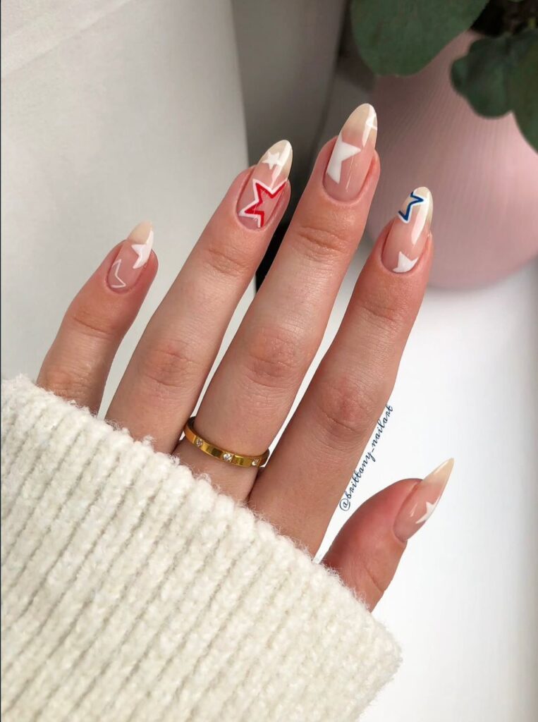 simple 4th of july nails