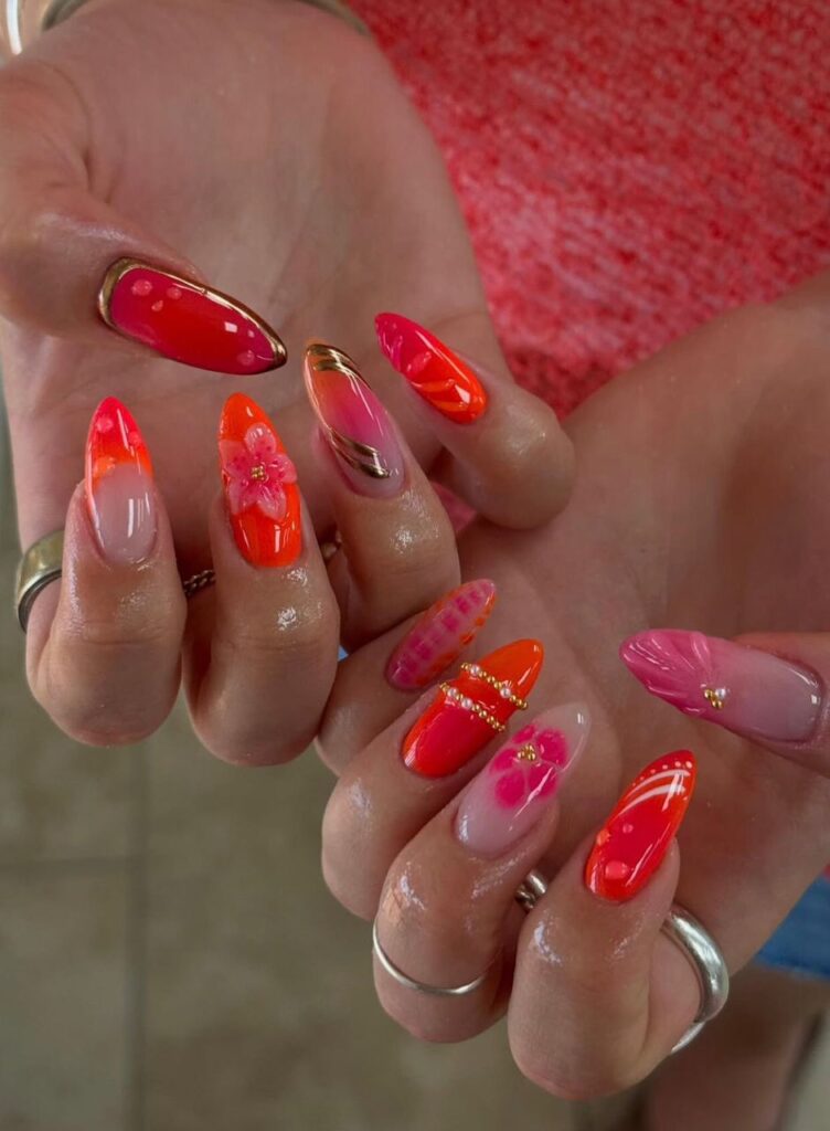 july nail ideas acrylic