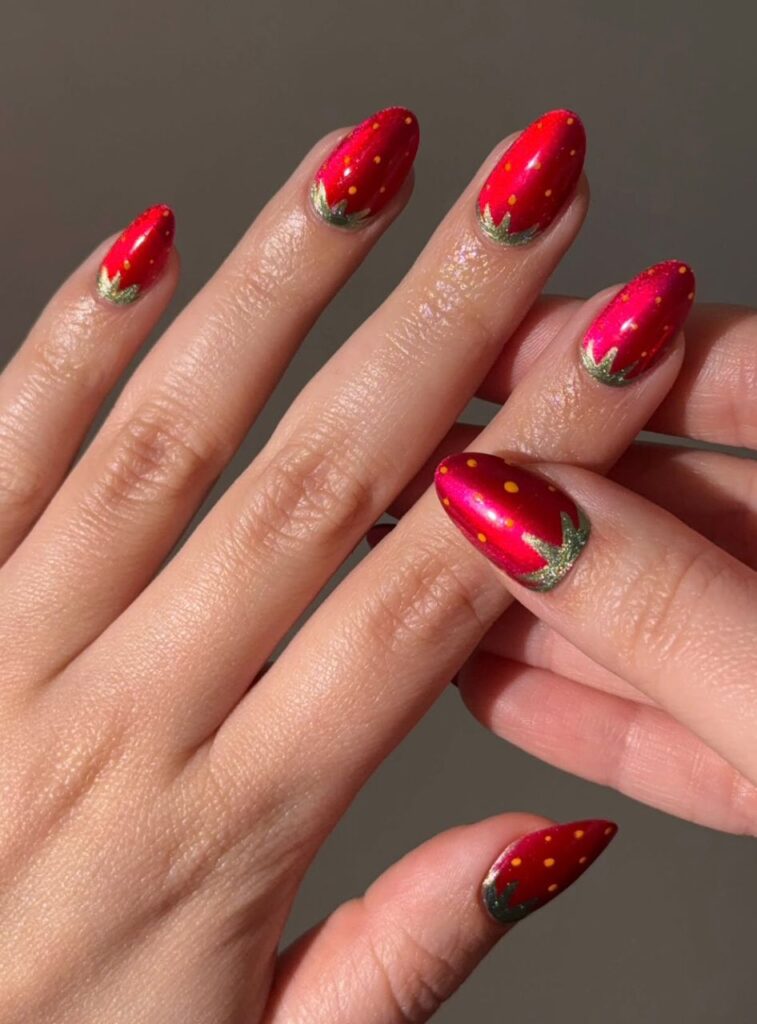 strawberry nails